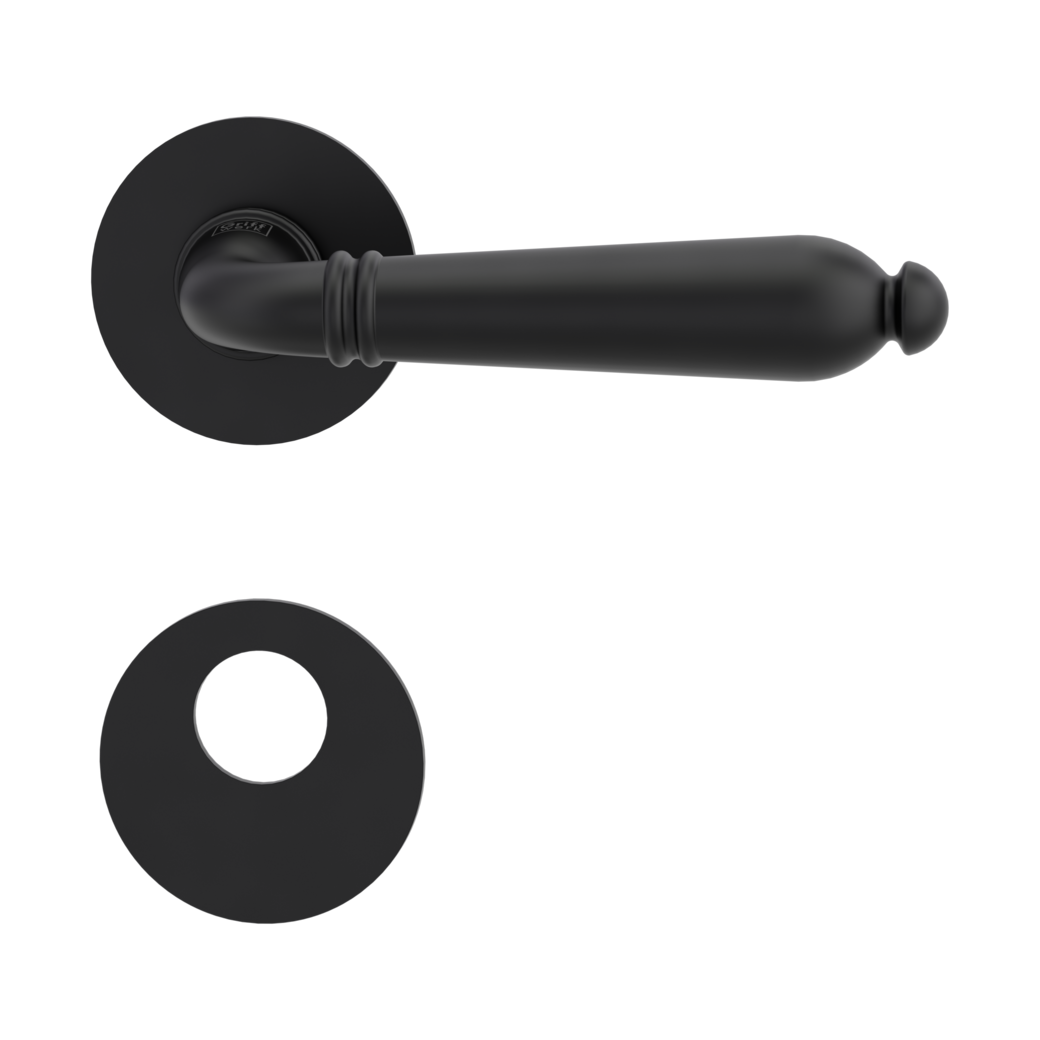 door handle set CAROLA PIATTA S flat rose rose set round swiss profile graphite black