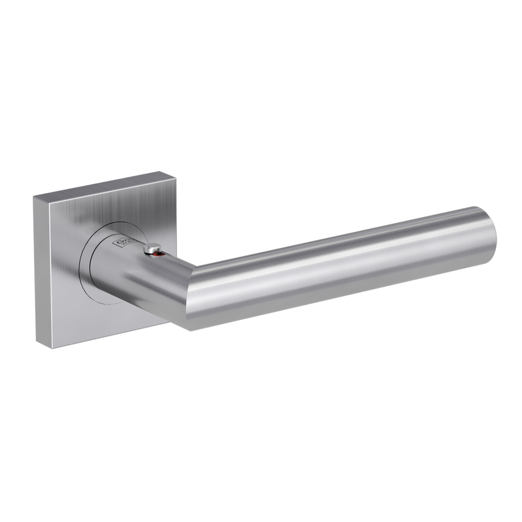 LUCIA PROF door handle set Screw-on system straight-edged escut. smart2lock 2.0 R satin stainless steel