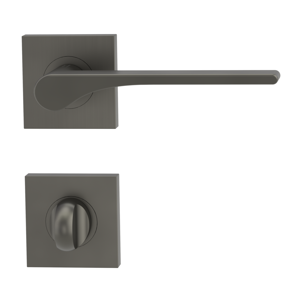 door handle set LEAF LIGHT screw on cl4 rose set square wc cashmere grey