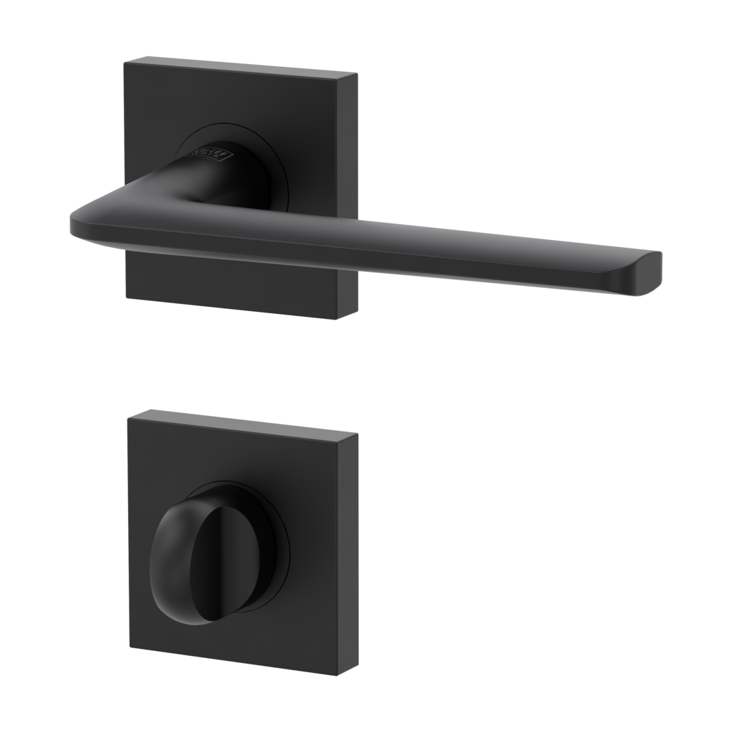 door handle set REMOTE screw on cl4 rose set square wc graphite black