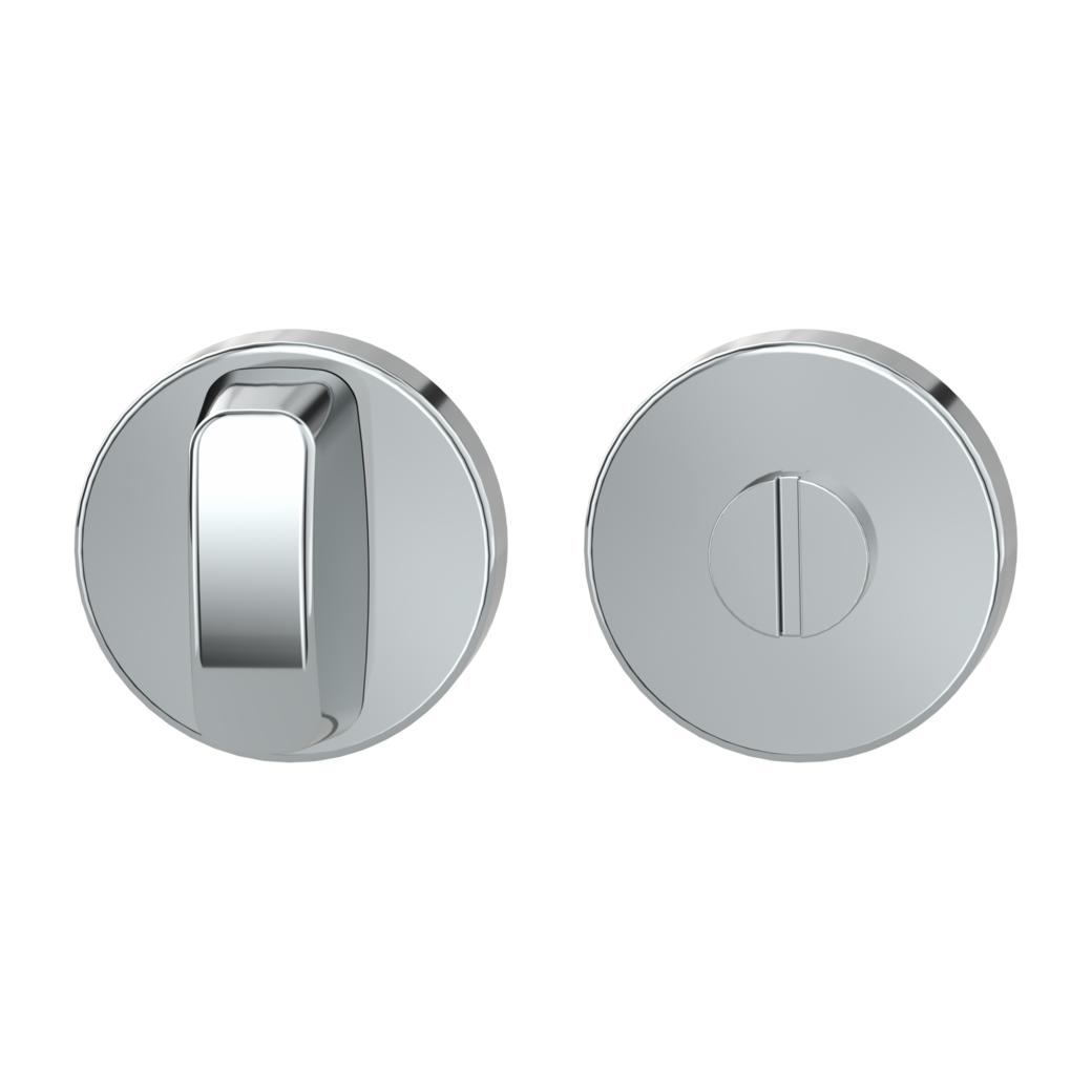 Pair of escutcheons round WC Clip-on system polished stainless steel