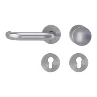 Silhouette product image in perfect product view shows the Griffwerk handle ALESSIA PROF in the version brushed steel matt l