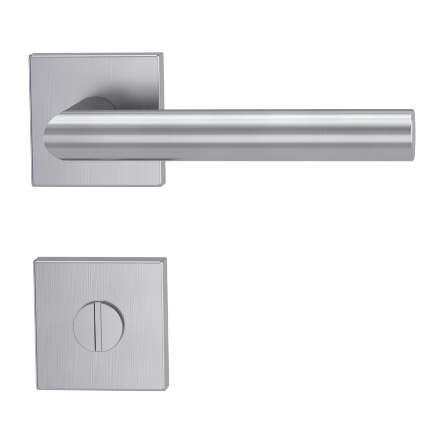 Isolated product image in perfect product view shows the GRIFFWERK rose set square LUCIA SQUARE in the version turn and release - brushed steel - clip on technique outside view