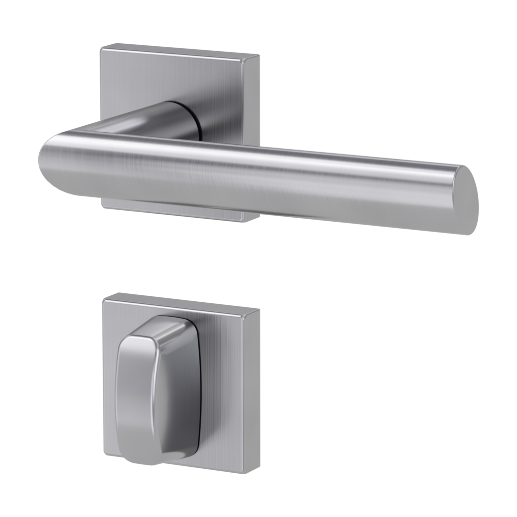 door handle set OVIDA QUATTRO clip on cl3 rose set square wc brushed steel