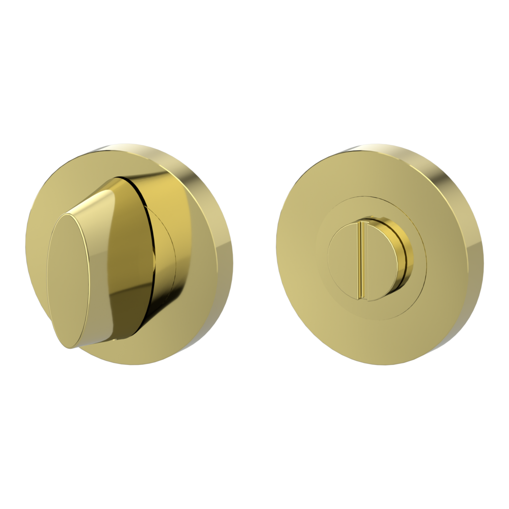 Pair of escutcheons zinc round WC Screw-on system brass effect