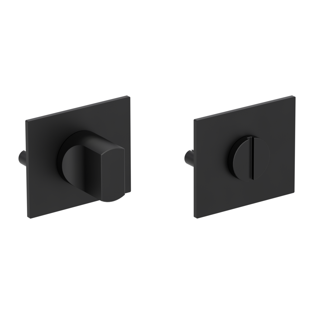 Par de rosetas para llave WC angular Roseta plana negro grafito