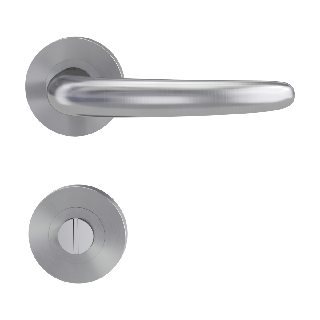 door handle set ULMER GRIFF PROF screw on cl4 rose set round wc brushed steel