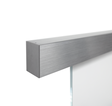 Silhouette product image in perfect product view shows the Griffwerk sliding system PLANEO 40 COMF, 1-leaf, brushed steel look