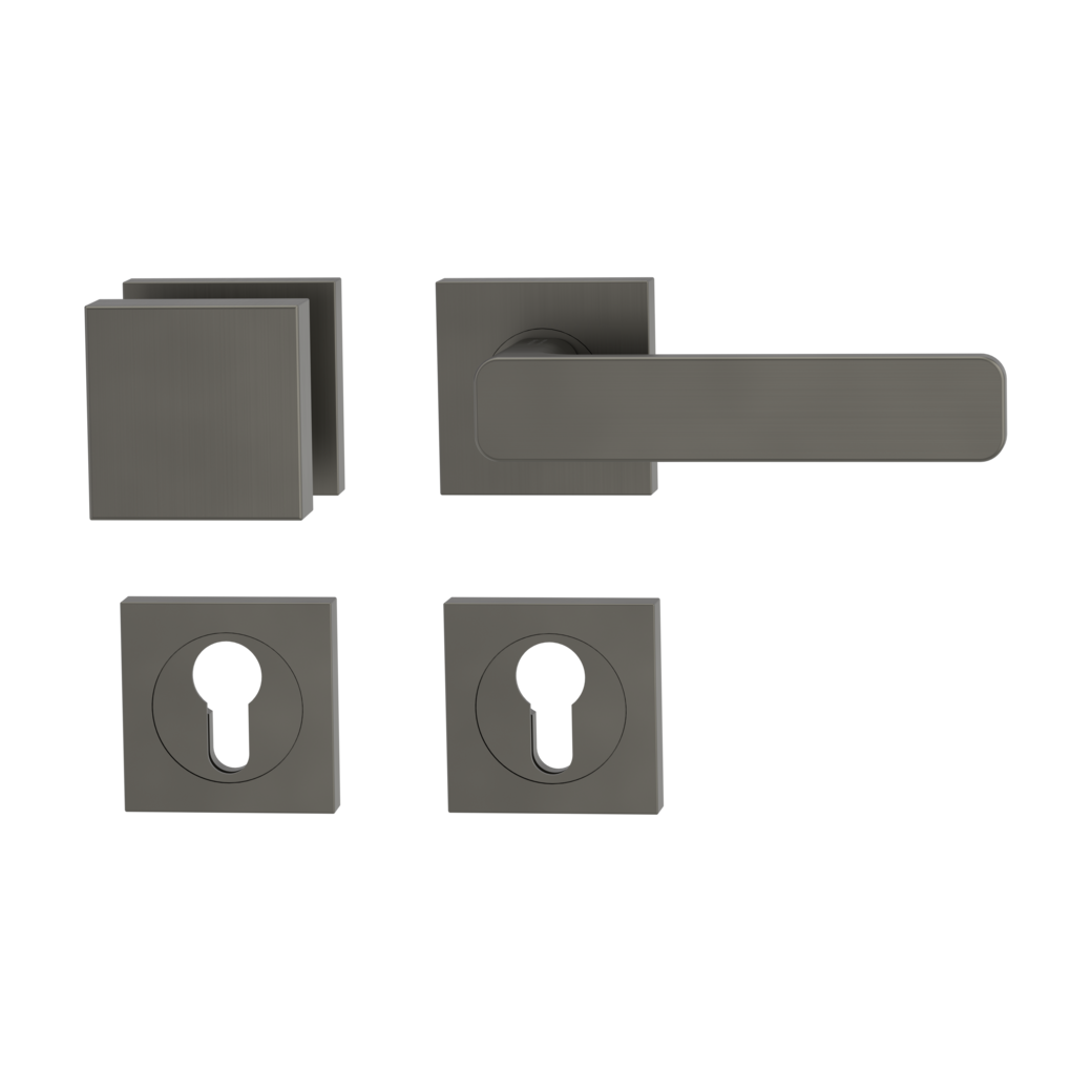 knob handle rose set MINIMAL MODERN screw on cl4 rose set square knob SQUARE 34-45mm cashmere grey R