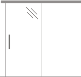 The figure shows a sketch of a sliding glass door.