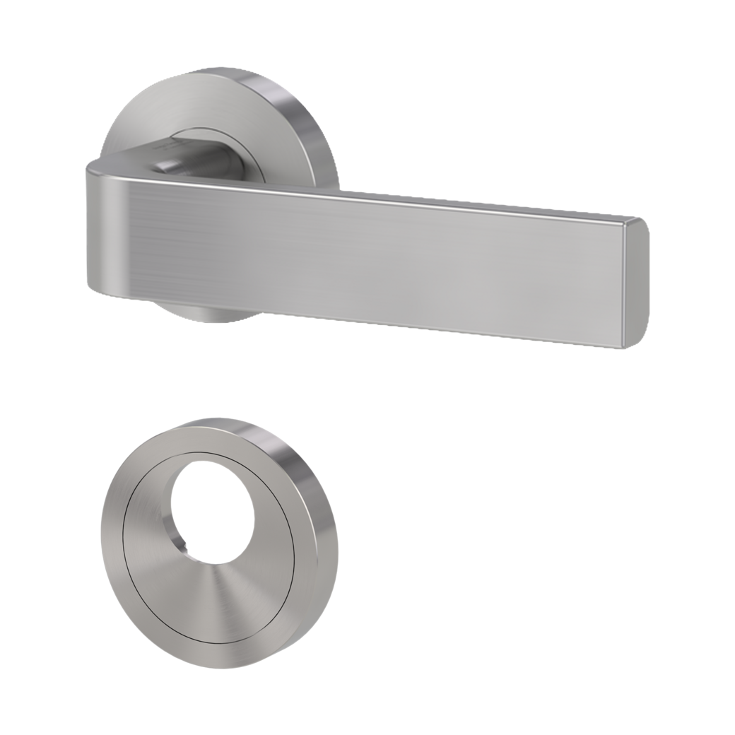 door handle set GRAPH screw on cl4 rose set round swiss profile velvety grey