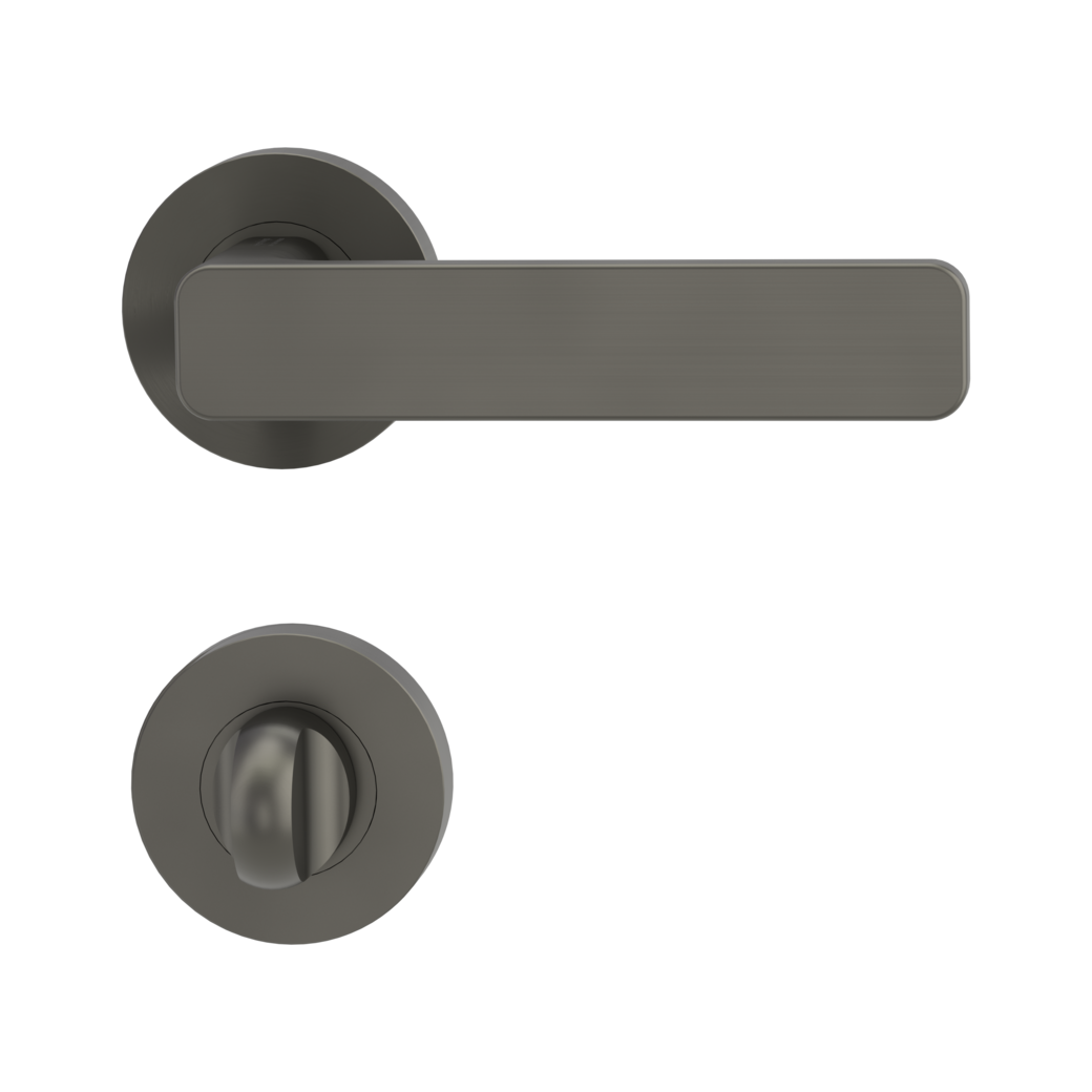 door handle set MINIMAL MODERN screw on cl4 rose set round wc cashmere grey