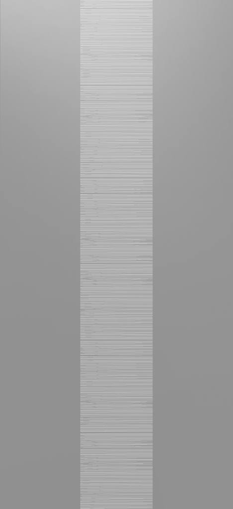 Grobe Visualisierung des Dekor zeigt die GRIFFWERK Glastür Lines_LD_557 in der Ausführung DIN rechts - Drehtür Bohrung Studio/Office - Einscheibensicherheitsglas PURE WHITE Laser einseitig 