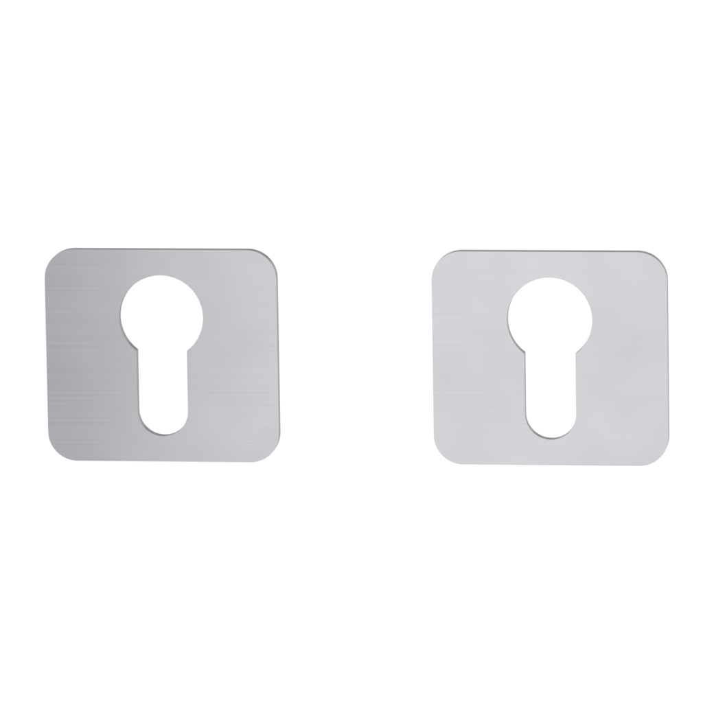 Schlüsselrosettenpaar ONE abgerundet Profilzylinder Flachrosette Edelstahl matt