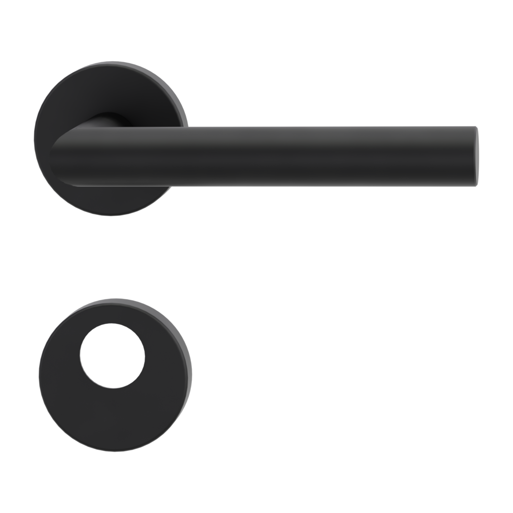 door handle set LUCIA clip on cl3 rose set round swiss profile graphite black