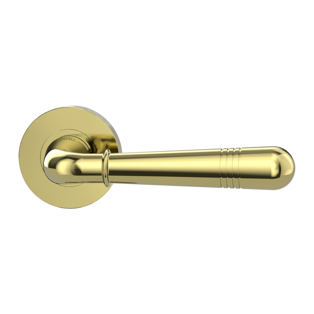 FABIA door handle set Screw-on system GK4 round escutcheons OS brass effect