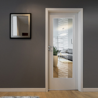 Lichtausschnitt GRIFFWERK NATURE 658 Klarglas mit Weißglas PURE WHITE Die Abbildung zeigt den Lichtausschnitt GRIFFWERK NATURE 658 in der Version Klarglas mit Weißglas PURE WHITE
