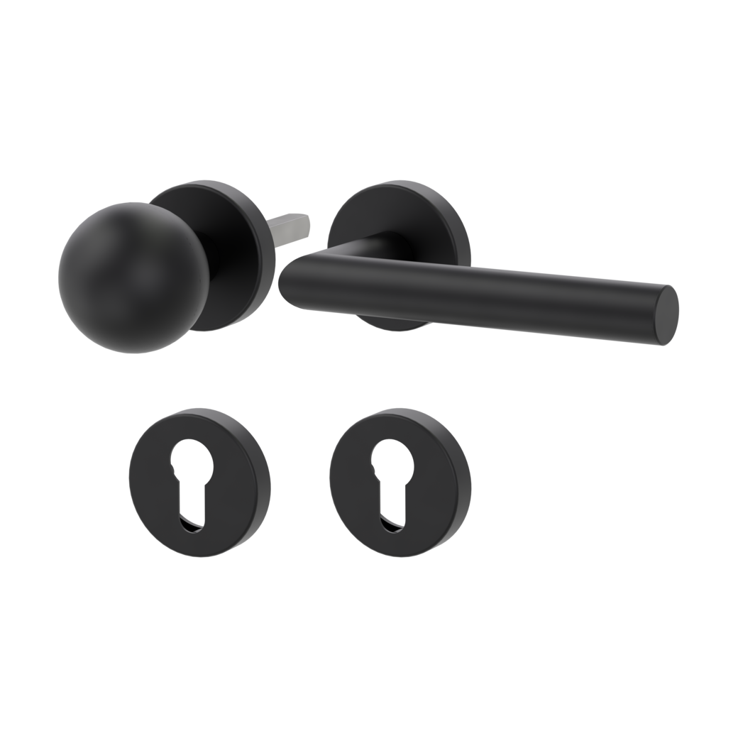 knob handle rose set LUCIA clip on cl3 rose set round knob R4 graphite black R