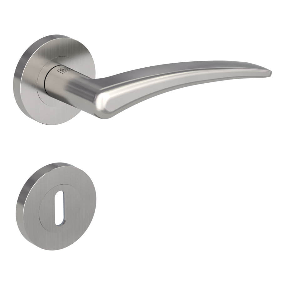 door handle set MARISA screw on cl4 rose set round mortice lock velvety grey