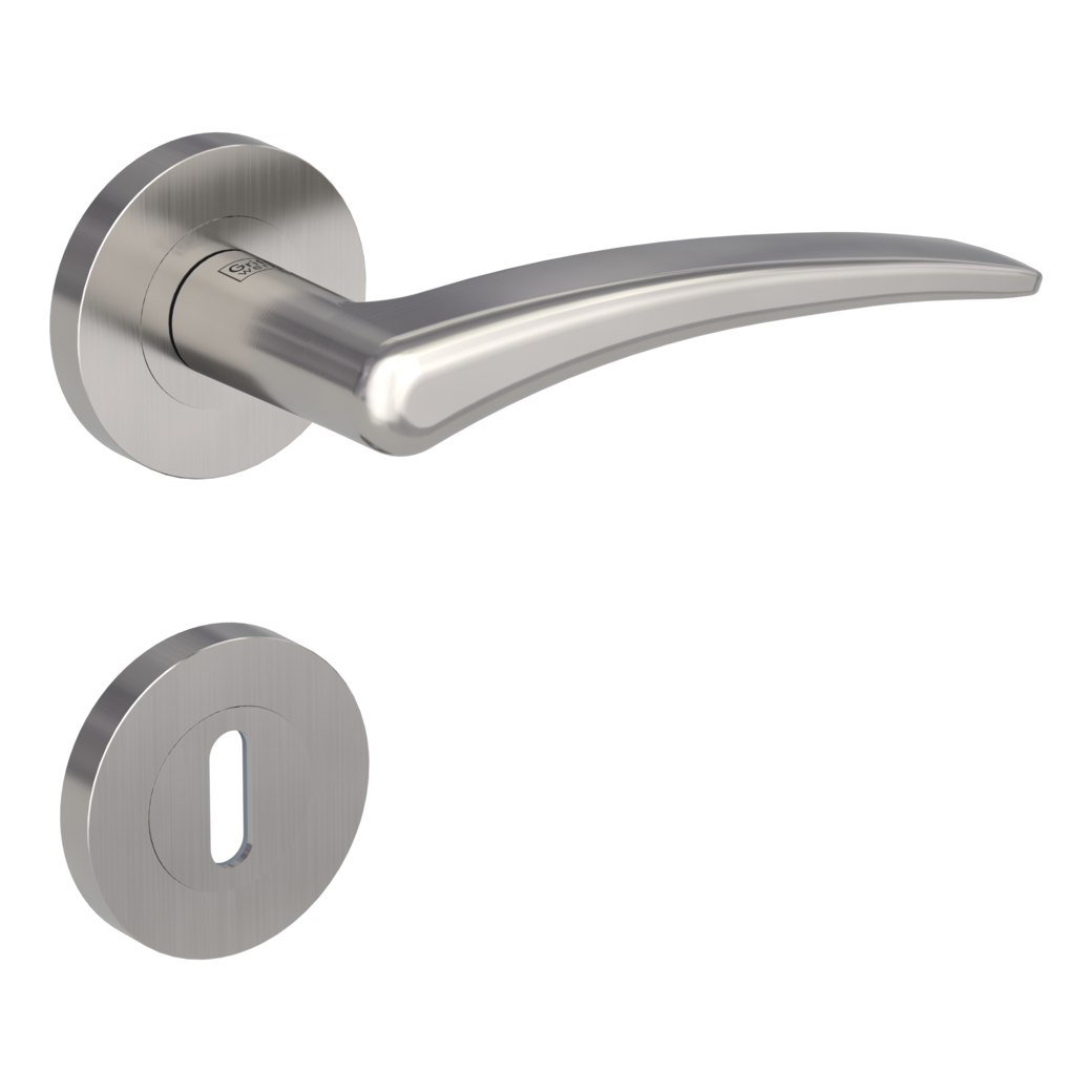 door handle set MARISA screw on cl4 rose set round mortice lock velvety grey