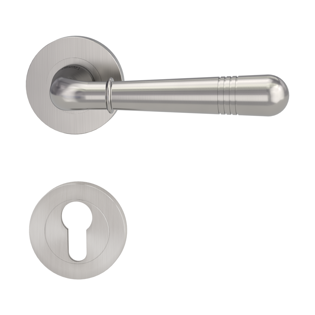 door handle set FABIA screw on cl4 rose set round euro profile velvety grey