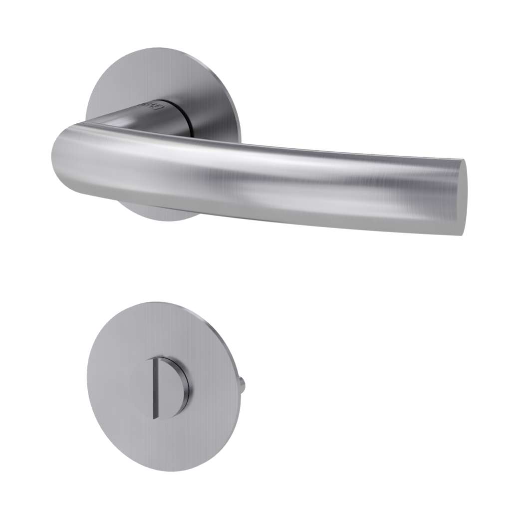 door handle set LORITA PIATTA S flat rose rose set round wc brushed steel