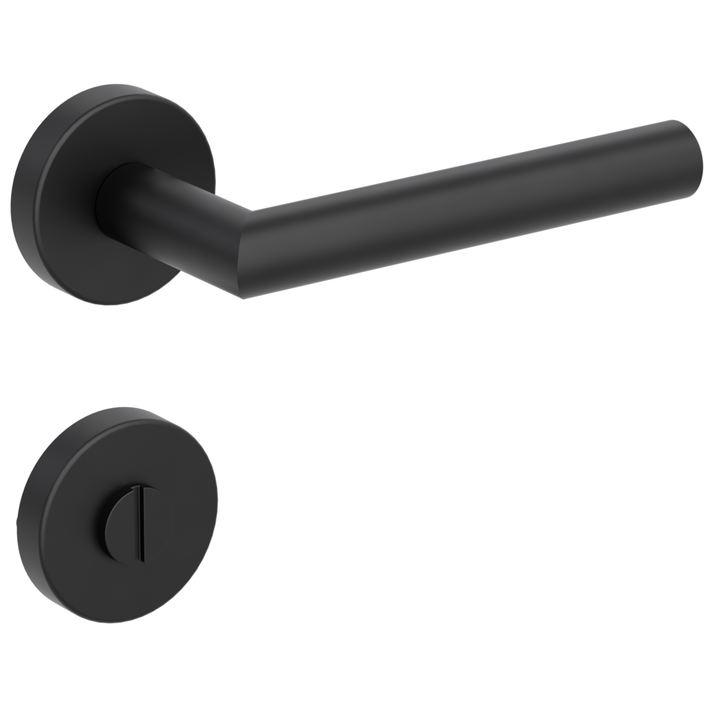 LUCIA door handle set Clip-on system GK3 round escutcheons WC graphite black