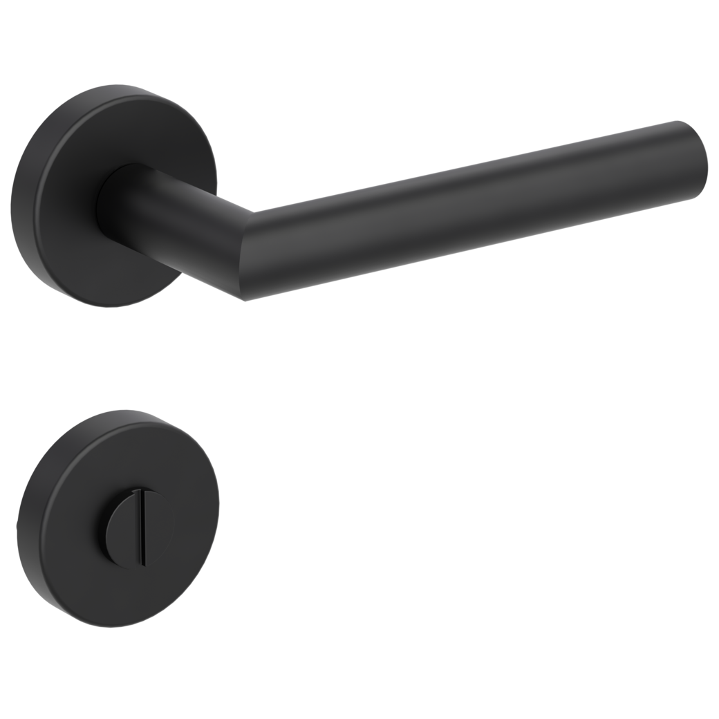 door handle set LUCIA clip on cl3 rose set round wc graphite black