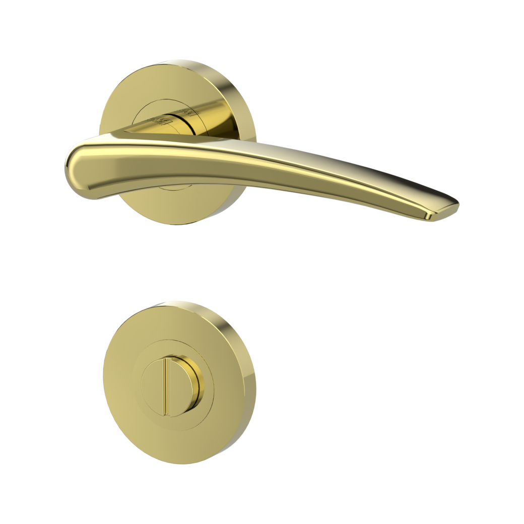 door handle set MARISA screw on cl4 rose set round wc brass look