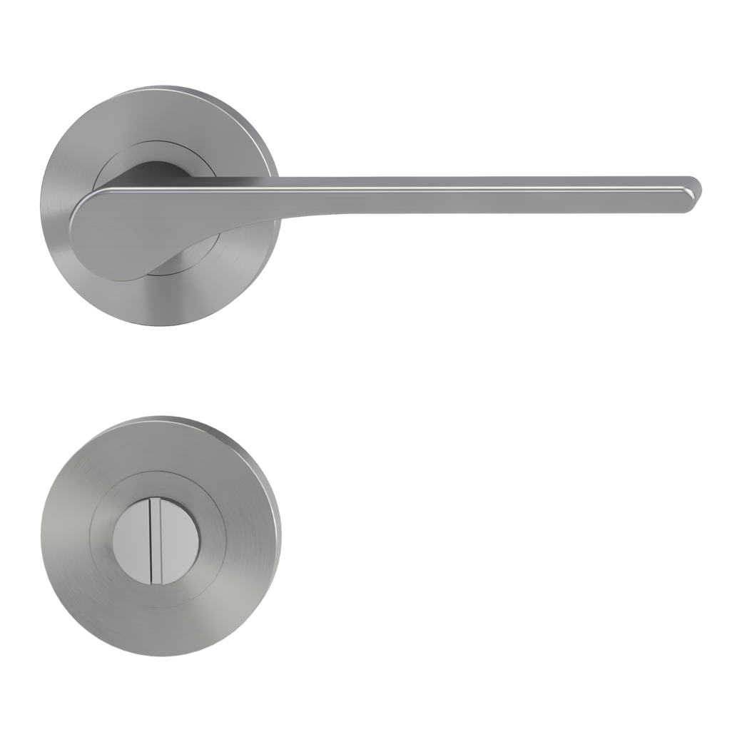 LEAF LIGHT door handle set Screw-on system GK4 round escutcheons WC velvet grey