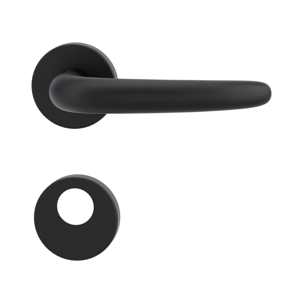 door handle set ULMER GRIFF clip on cl3 rose set round swiss profile graphite black