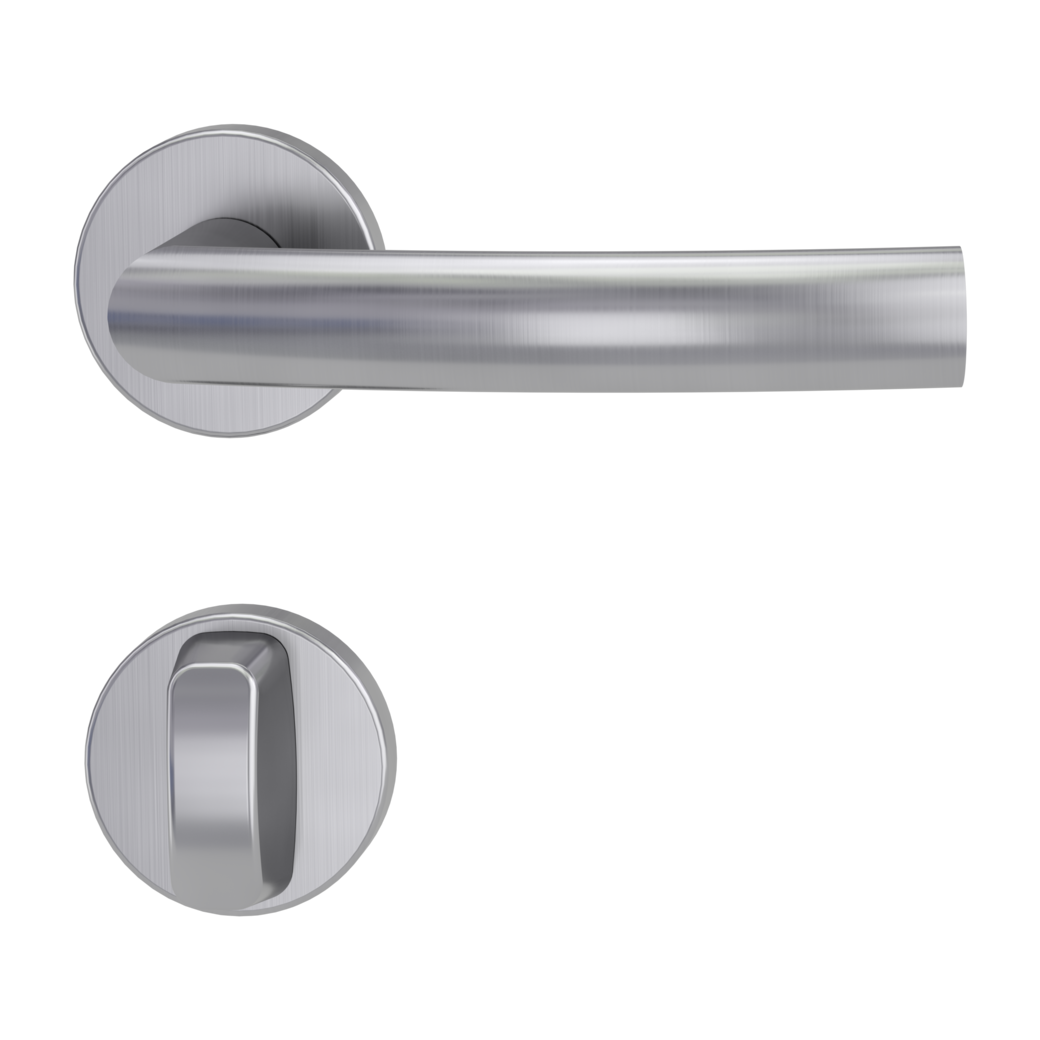 door handle set LORITA clip on cl3 rose set round wc brushed steel