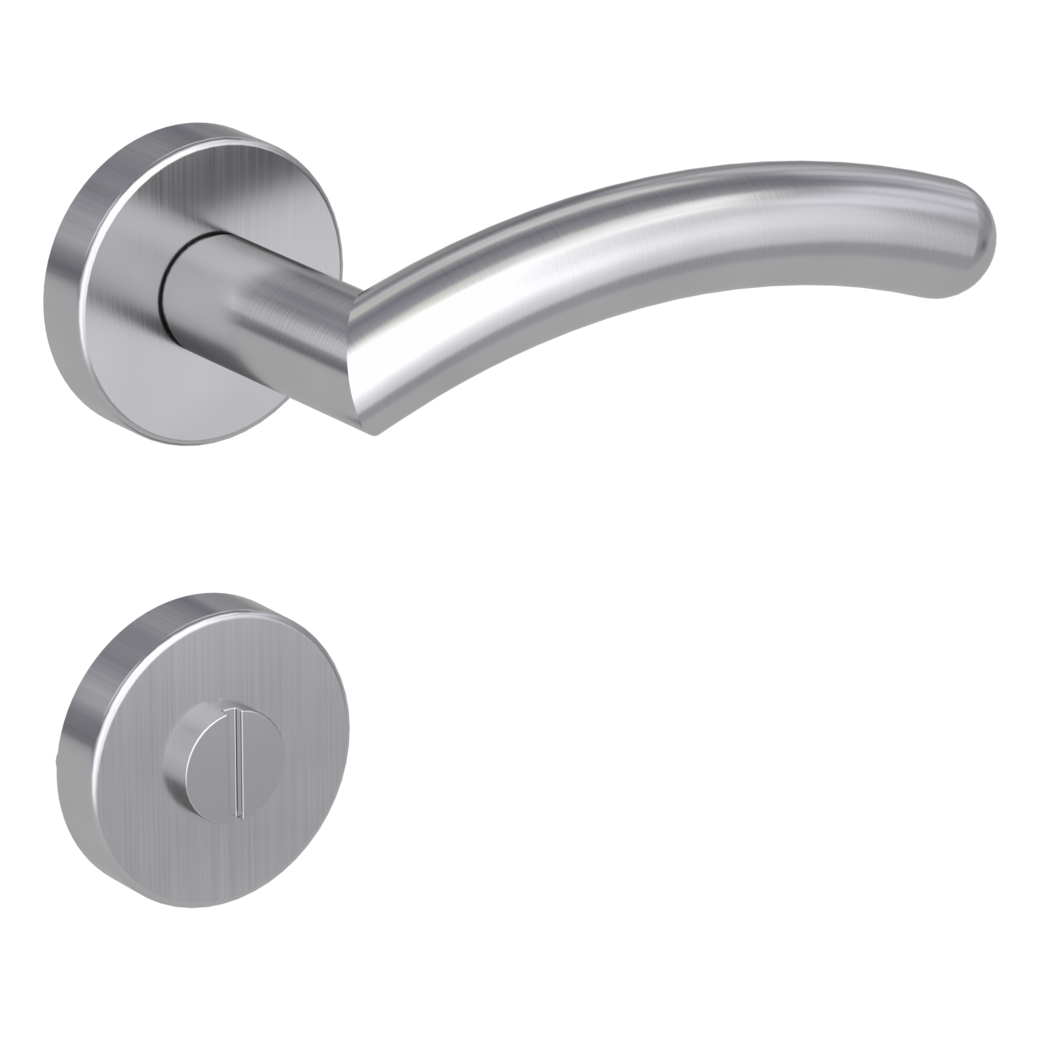 door handle set SAVIA clip on cl3 rose set round wc brushed steel