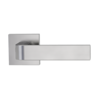 The image shows the Griffwerk door handle set GRAPH in the version with rose set square unlockable screw on velvety grey