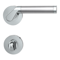 Isolated product image in perfect product view shows the GRIFFWERK rose set CARLA in the version turn and release - brushed steel - clip on technique inside view 