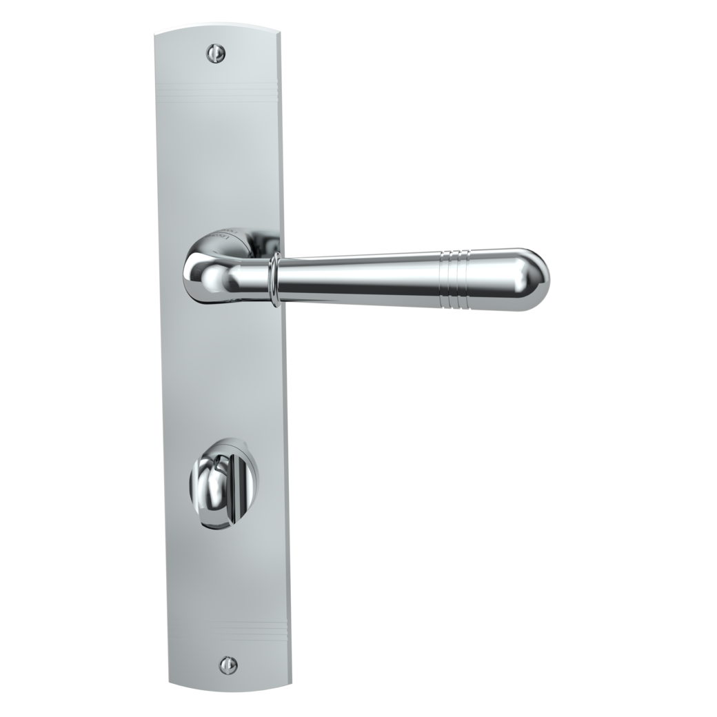 door handle set FABIO deco screw long plate freeform wc chrome