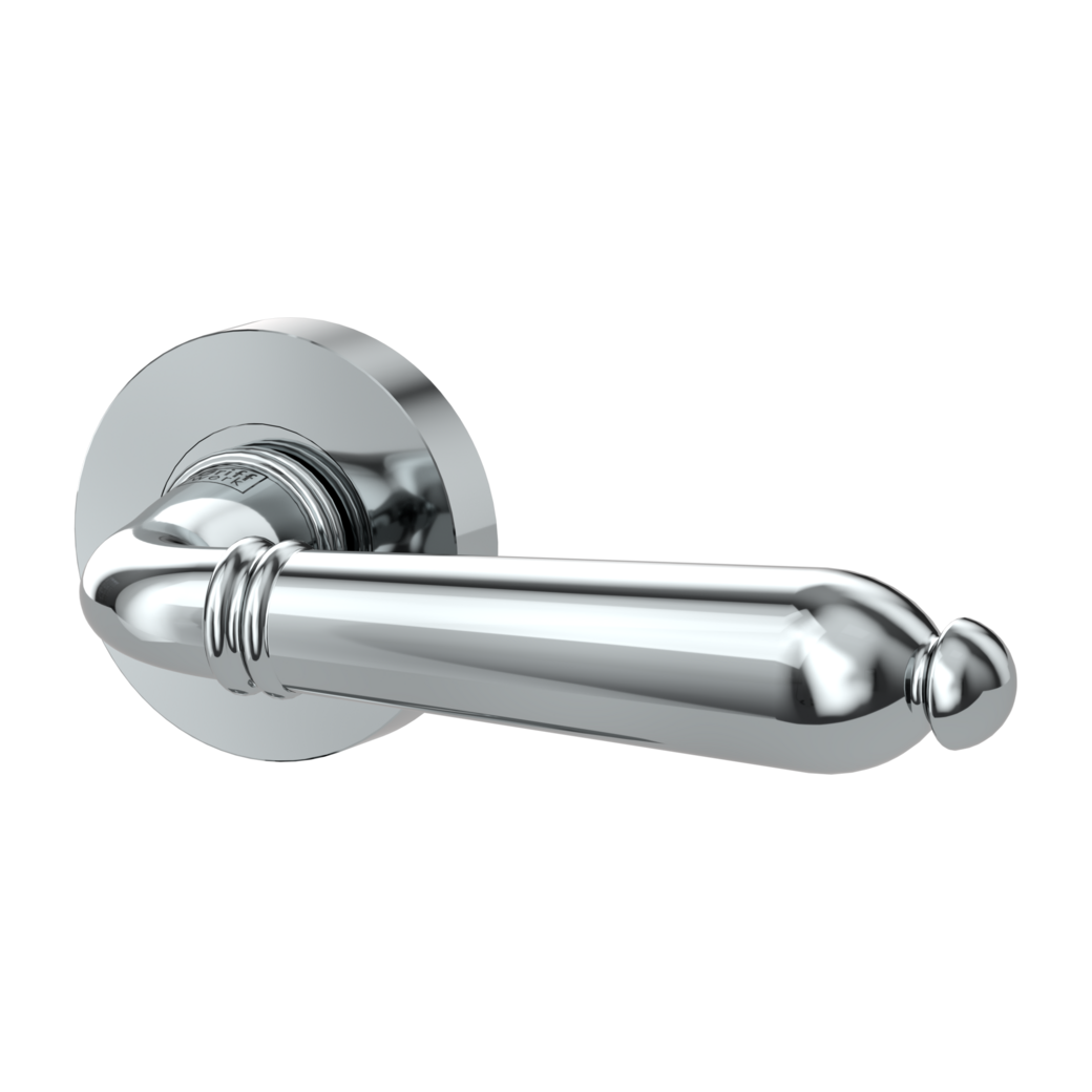 CAROLA door handle set Screw-on system GK4 round escutcheons OS chrome