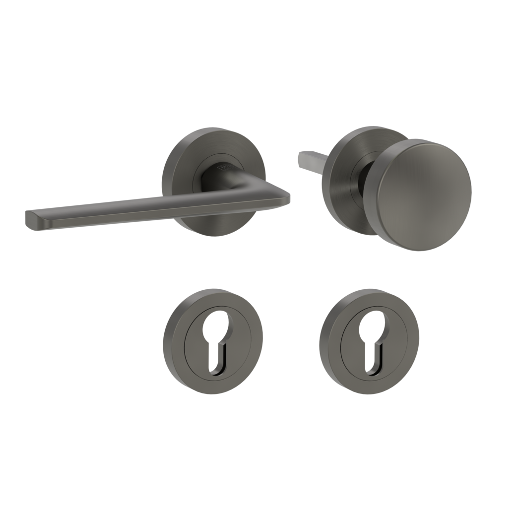 knob handle rose set REMOTE screw on cl4 rose set round knob R2 cashmere grey L