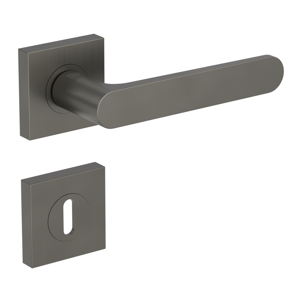 door handle set AVUS screw on cl4 rose set square mortice lock cashmere grey
