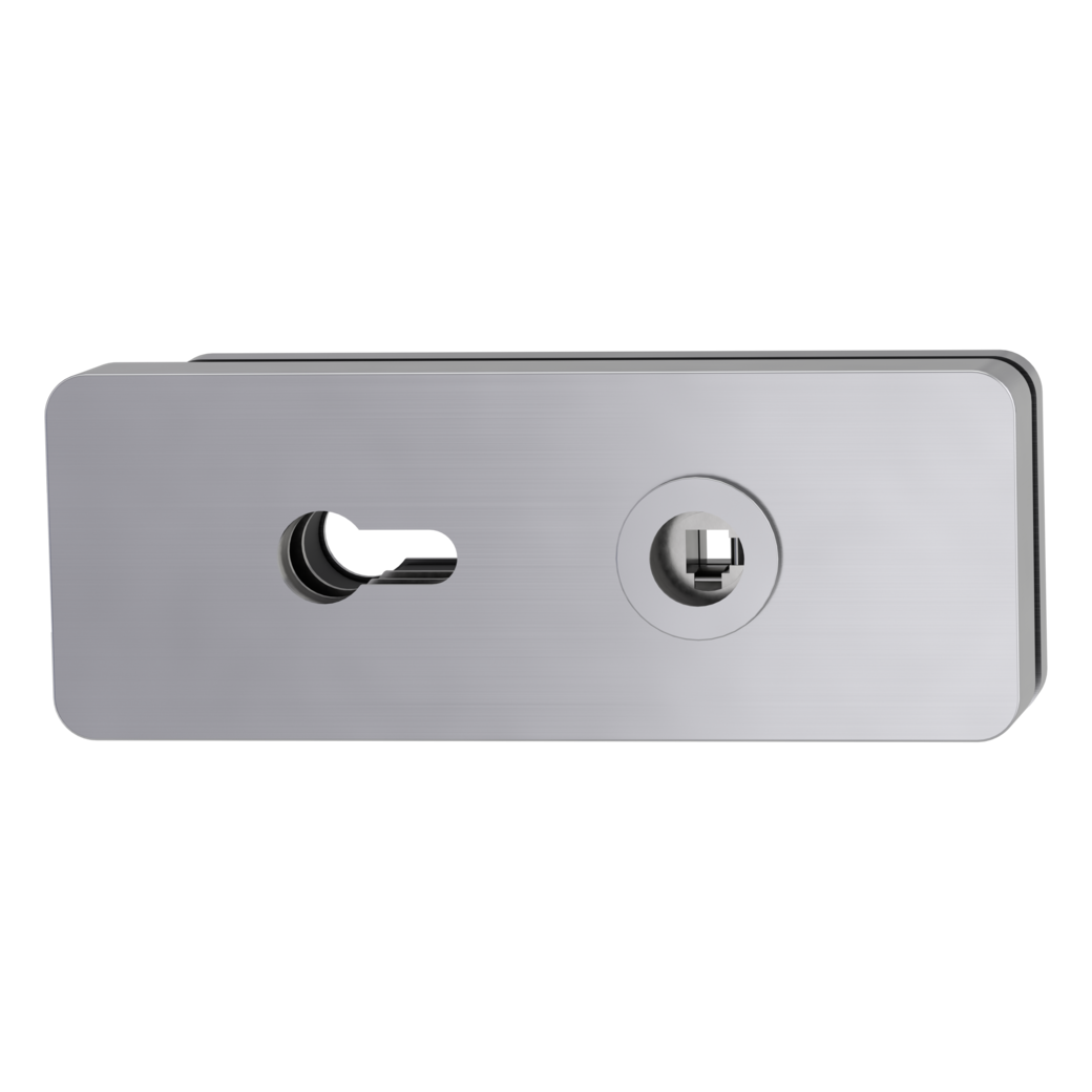 Glass door lock GATE euro profile L/R magnetic brushed steel look