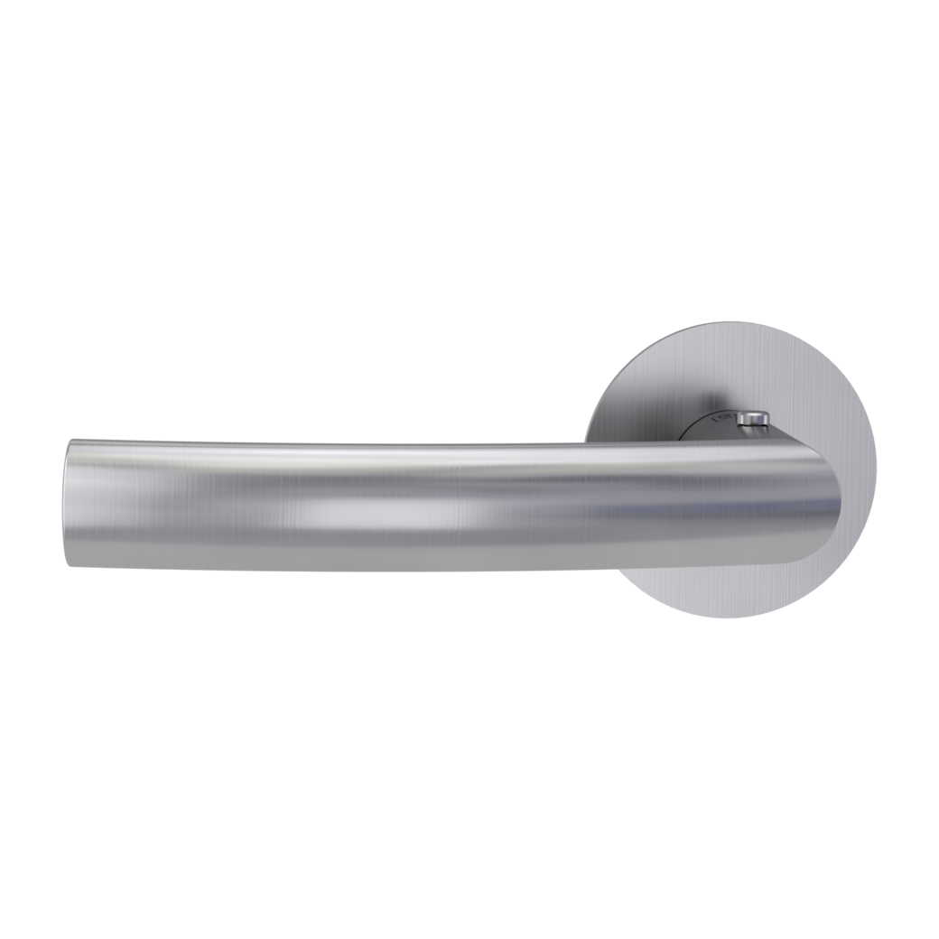 LORITA PIATTA S door handle set Flat escutcheons round smart2lock 2.0 L satin stainless steel
