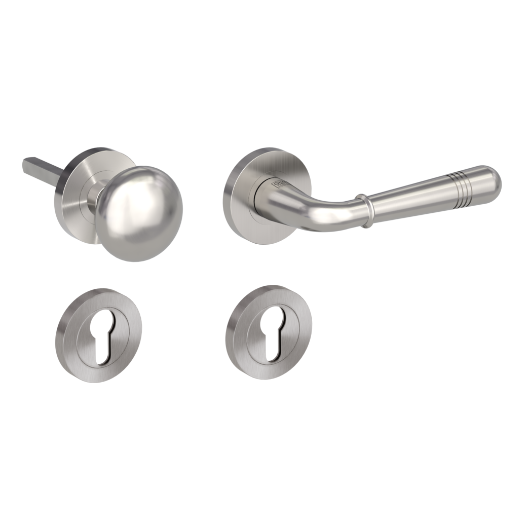 knob handle rose set FABIA screw on cl4 rose set round knob R21 velvety grey R