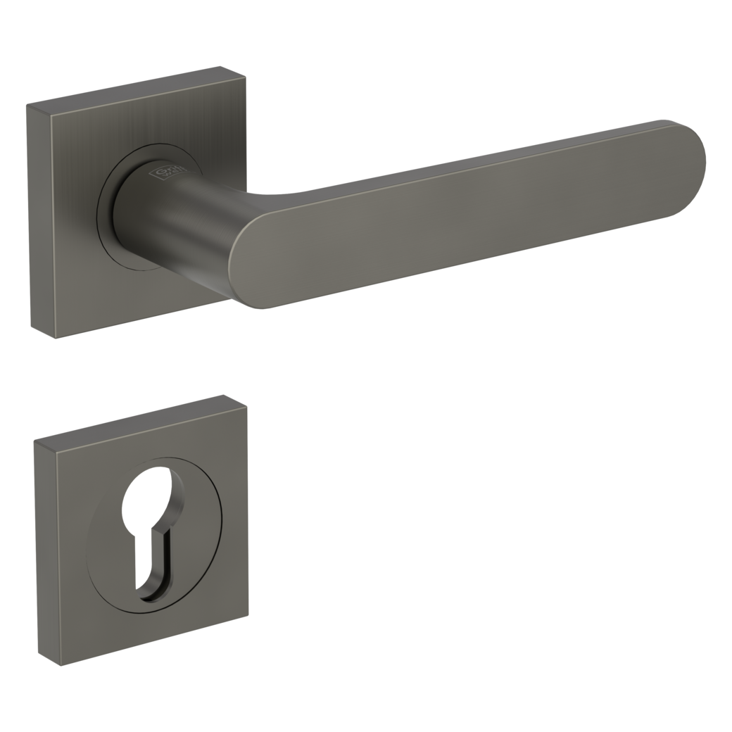 door handle set AVUS screw on cl4 rose set square euro profile cashmere grey