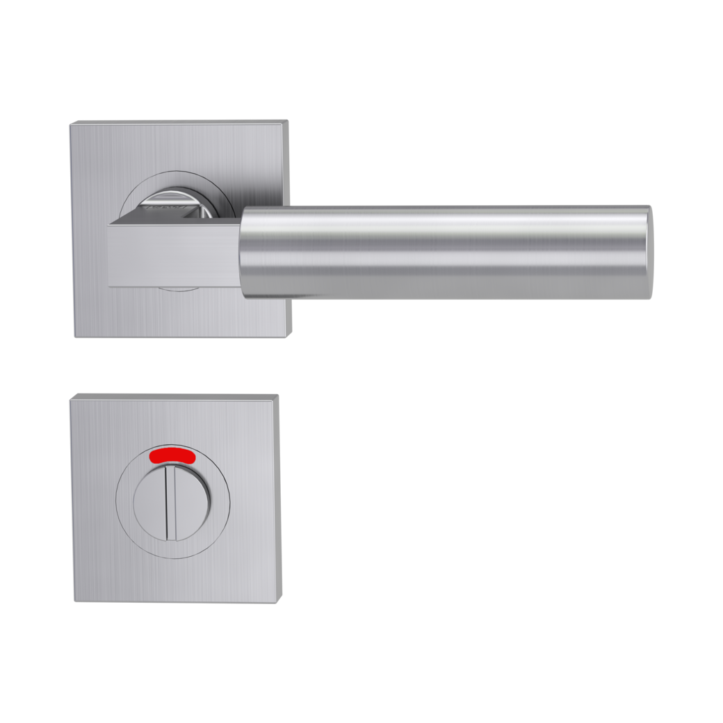 door handle set METRICO PROF screw on cl4 rose set square wc red/white brushed steel