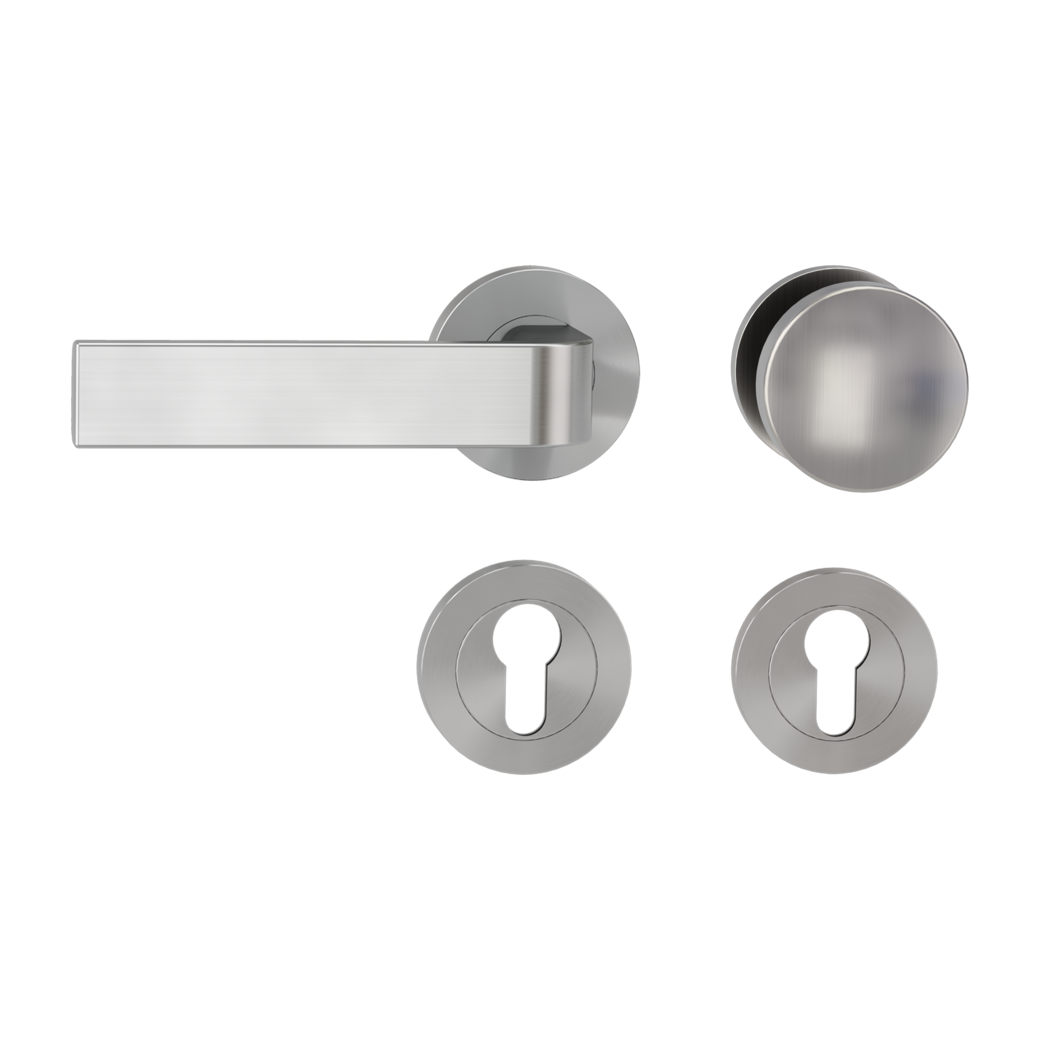 GRAPH alternate set Screw-on system GK4 round escutcheons Knob R2 34-45mm velvet grey L