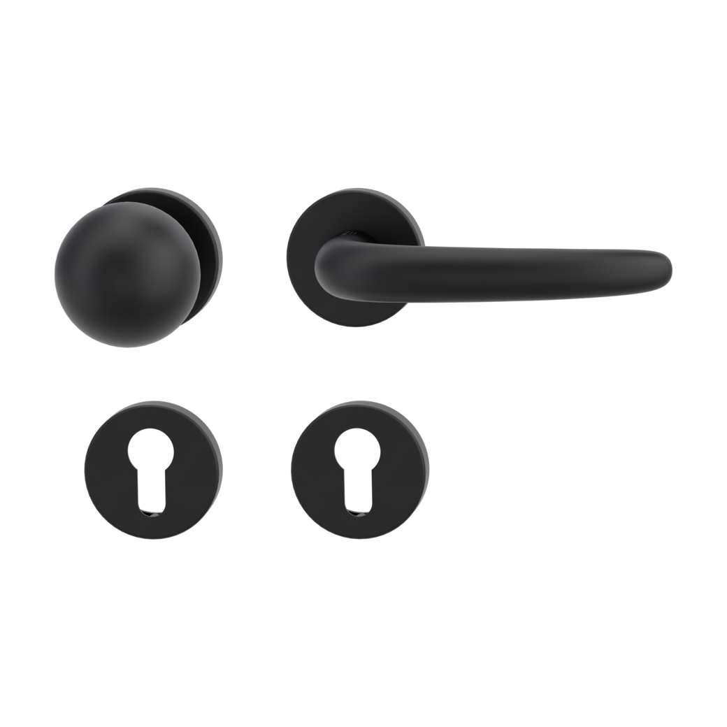 knob handle rose set ULMER GRIFF clip on cl3 rose set round knob R4 graphite black R