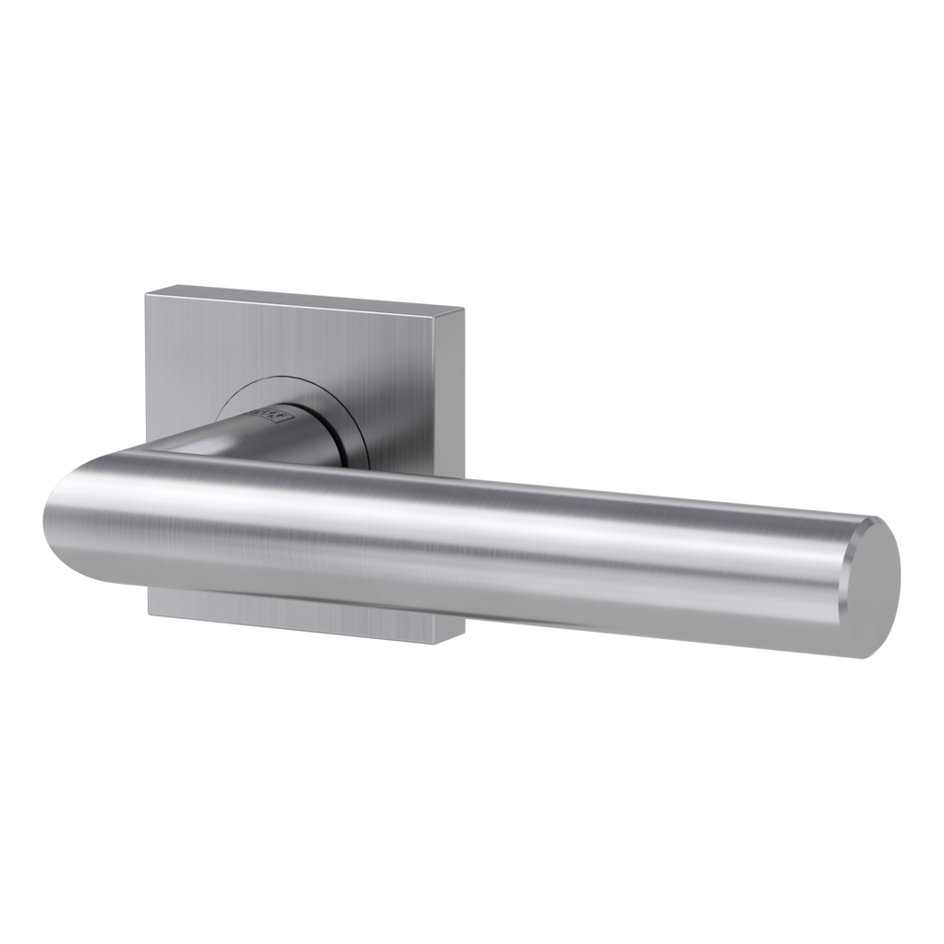 LUCIA PROF door handle set Screw-on sys.GK3 straight-edged escut. OS satin stainless steel