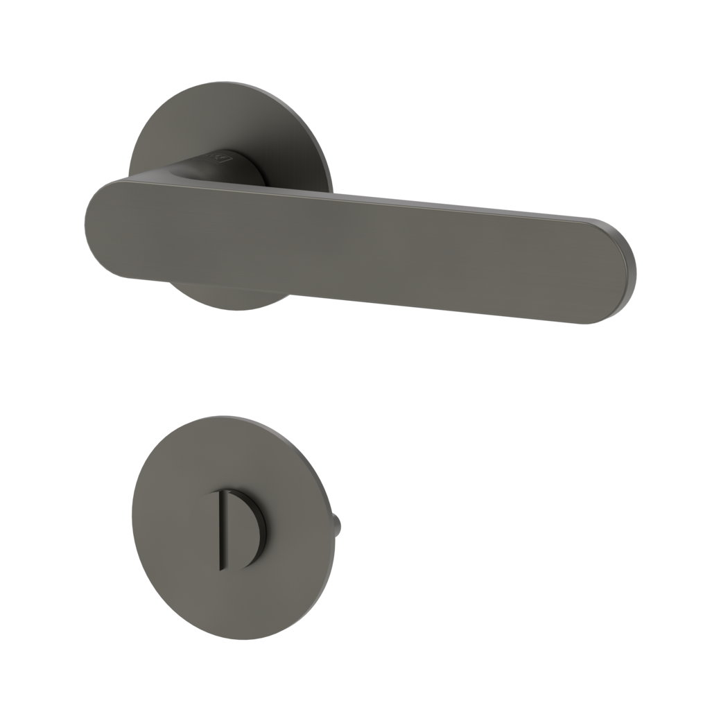 AVUS PIATTA S door handle set Flat escutcheons round WC cashmere grey