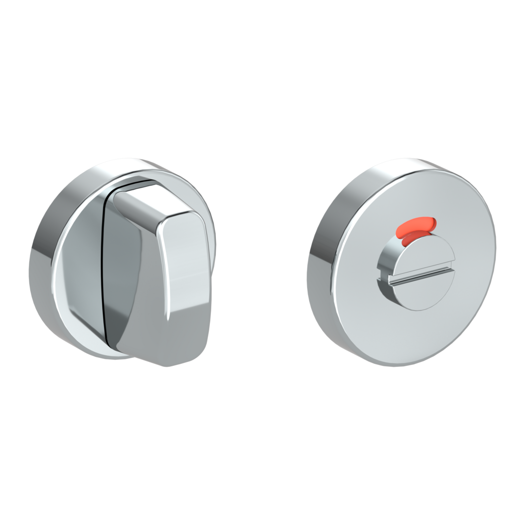 Schlüsselrosettenpaar rund WC rot/weiß Klipptechnik Edelstahl poliert
