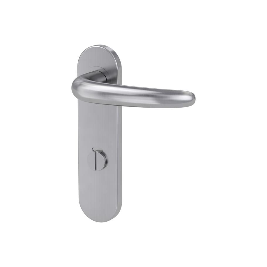 door handle set ULMER GRIFF PROF screw on cl4 short plate round wc red/white brushed steel